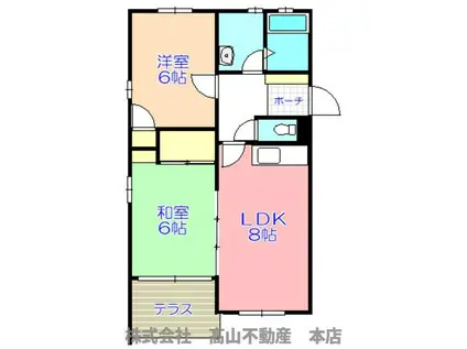 CUBE(2LDK/1階)の間取り写真