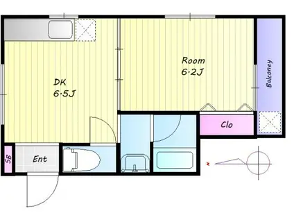 メゾン・オオモリII(1DK/3階)の間取り写真