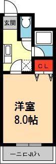 マサーレ川西(1K/4階)の間取り写真