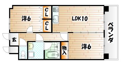 アイレックス(2LDK/4階)の間取り写真