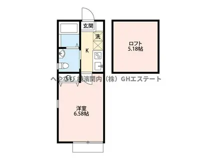 プラナス保土ヶ谷(1K/1階)の間取り写真