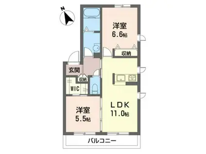 コンフォール(2LDK/1階)の間取り写真