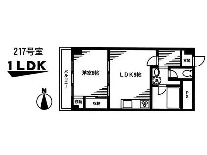 秀和東十条レジデンス(1LDK/2階)の間取り写真