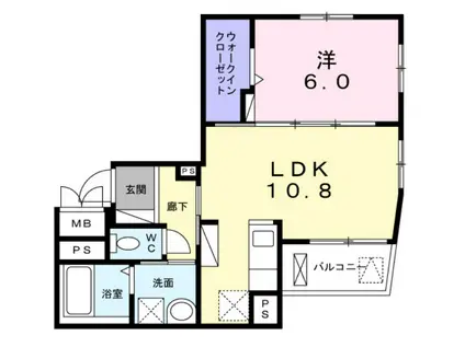 フィオーレ静 吉敷町(1LDK/3階)の間取り写真