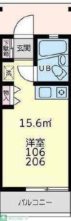 グランジャ横浜(ワンルーム/1階)の間取り写真