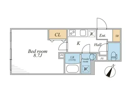 LEGLAND三軒茶屋サウス(1K/4階)の間取り写真