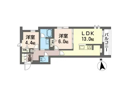 アドリア(2LDK/3階)の間取り写真