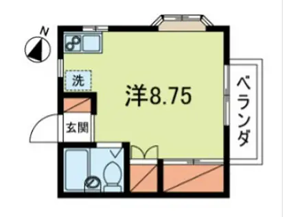 シャトレタカヤマ(ワンルーム/2階)の間取り写真