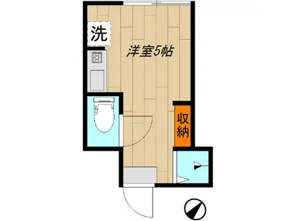 アーバンプレイス新宿北(ワンルーム/1階)の間取り写真