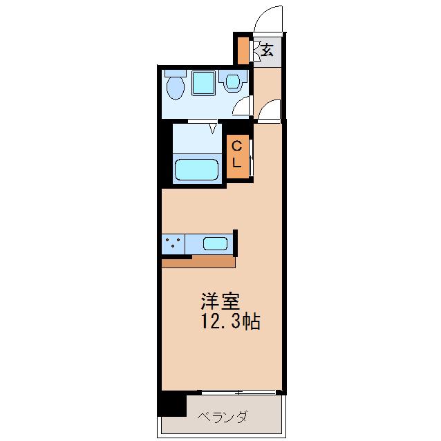 GRAMERCY SHIRAKAWA KOEN(ワンルーム/8階)の間取り写真