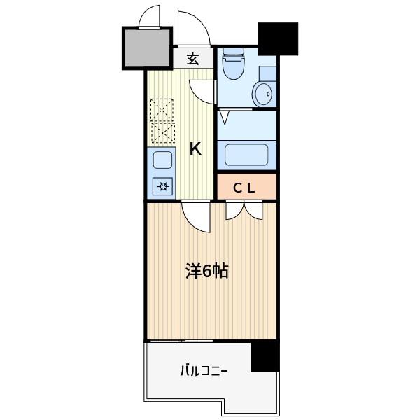 ドゥーエ川口(1K/2階)の間取り写真