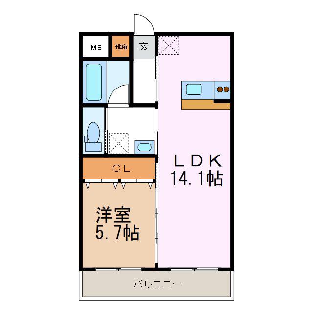 KFTマンション(1LDK/1階)の間取り写真