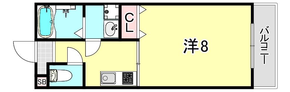 EHAKO板宿ヒルサイド(1K/3階)の間取り写真
