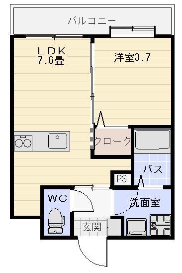 エースビル武(1DK/2階)の間取り写真