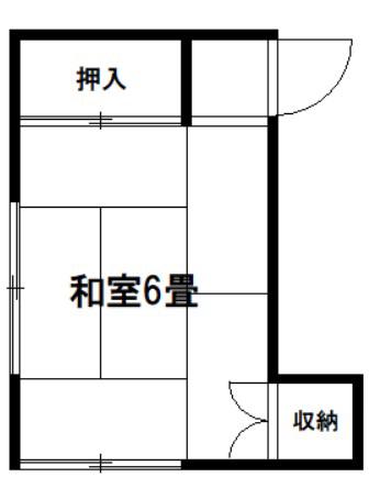 山田荘B(ワンルーム/2階)の間取り写真