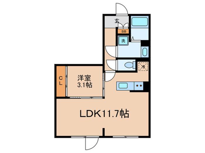 GRAN PASEO 三軒茶屋(1LDK/4階)の間取り写真