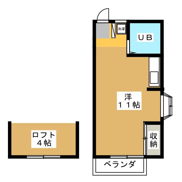 サンハイツ宮内(ワンルーム/2階)の間取り写真