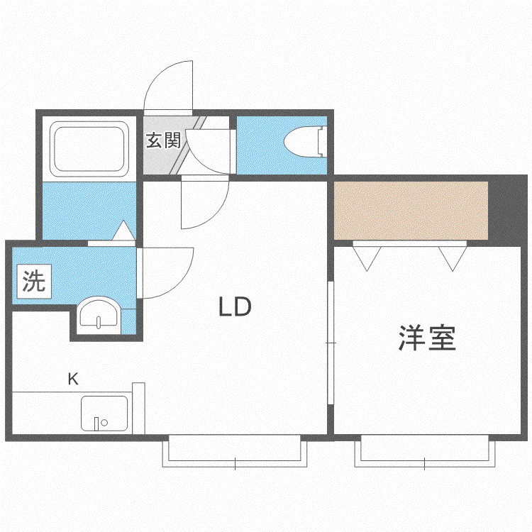 RS北円山(1LDK/2階)の間取り写真