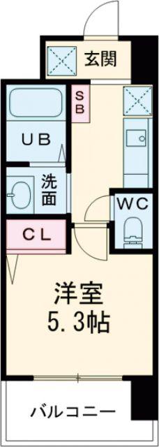 スプランディッド元町山手(1K/2階)の間取り写真