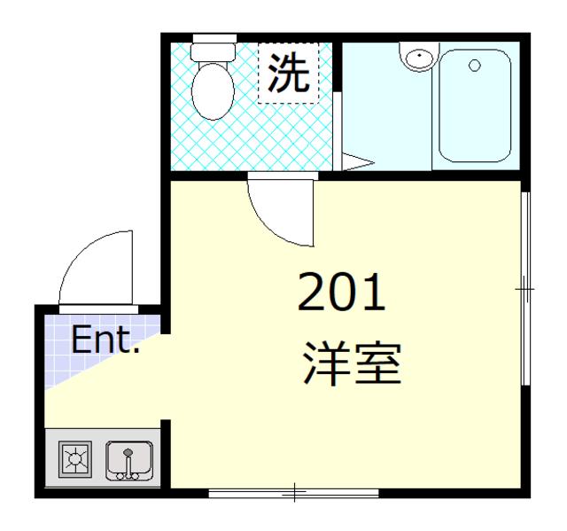 シャンテお花茶屋(ワンルーム/2階)の間取り写真