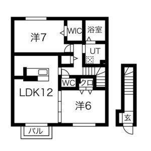 セジュール加佐A(2LDK/2階)の間取り写真