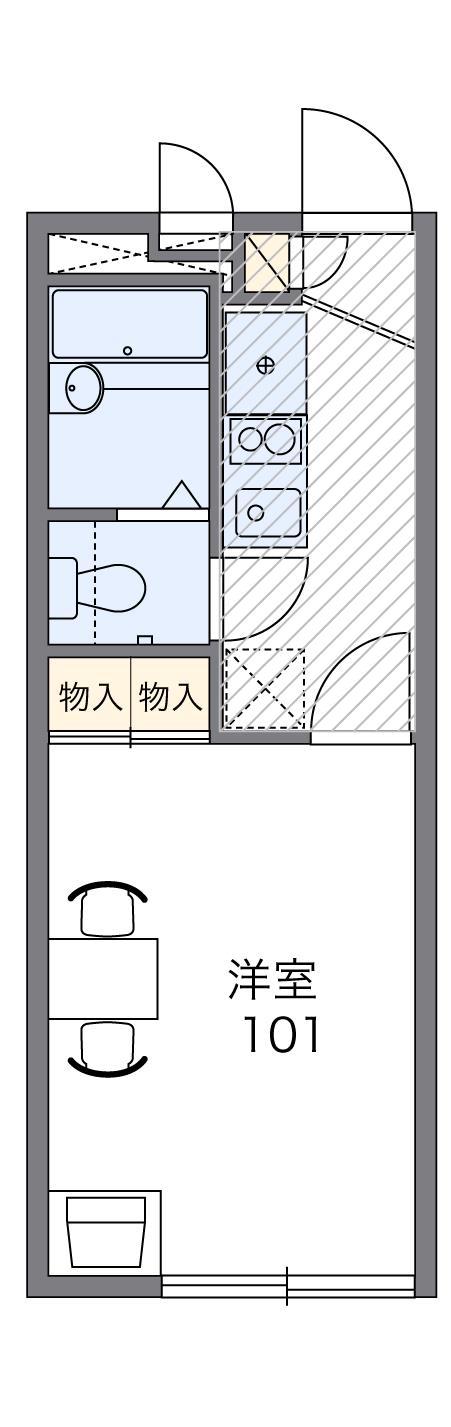 レオパレス馬田(1K/1階)の間取り写真