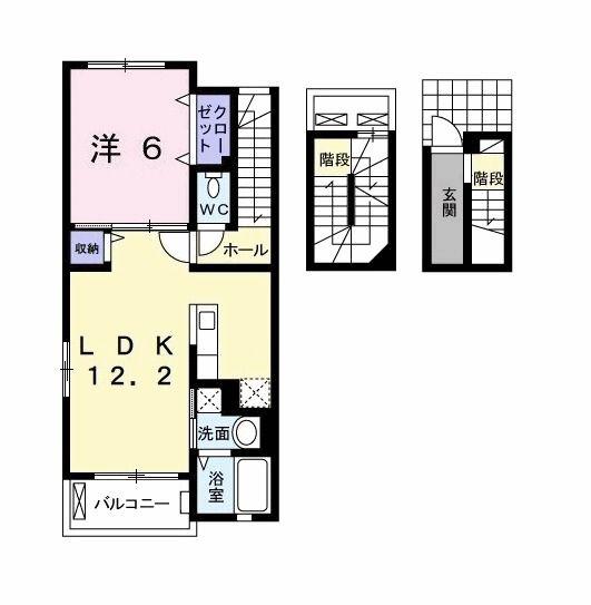 エムライゼ(1LDK/3階)の間取り写真