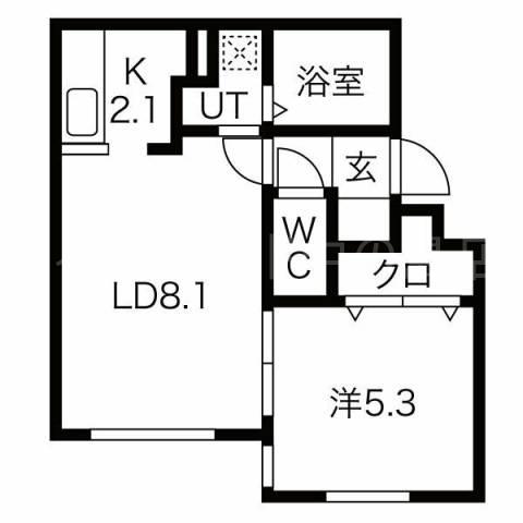 AJELM(1LDK/1階)の間取り写真