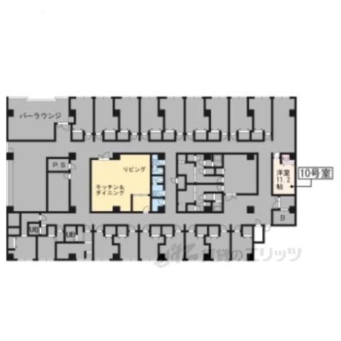 CASA MIA 北白川(ワンルーム/2階)の間取り写真