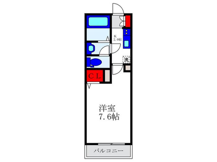 カースル池田(1K/3階)の間取り写真