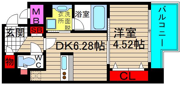 ダ ヴィンチ(1DK/3階)の間取り写真
