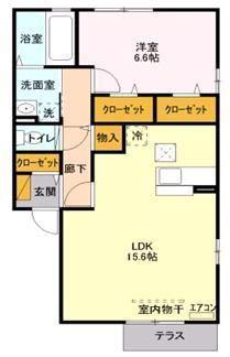 カーサビアンカ(1LDK/2階)の間取り写真
