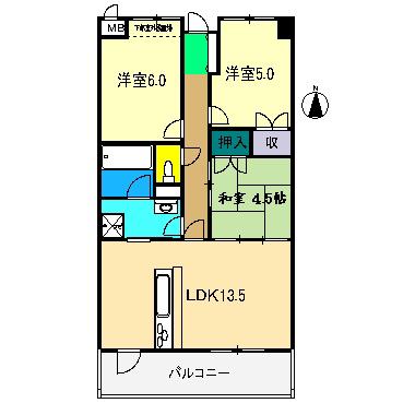 パル・グランディ(3LDK/2階)の間取り写真