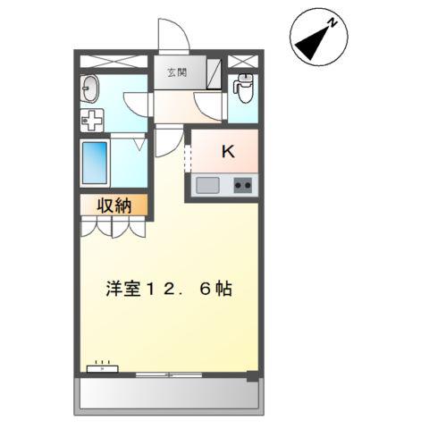 ハッピネス東川口(1K/2階)の間取り写真