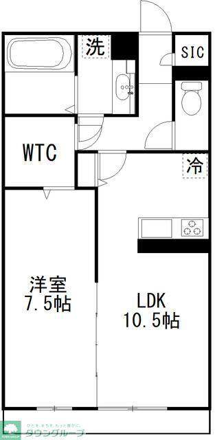 クロスレンジJ(1LDK/3階)の間取り写真