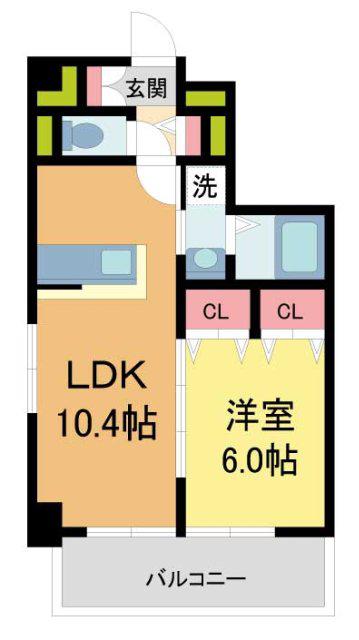 クラシェス深江(1LDK/2階)の間取り写真