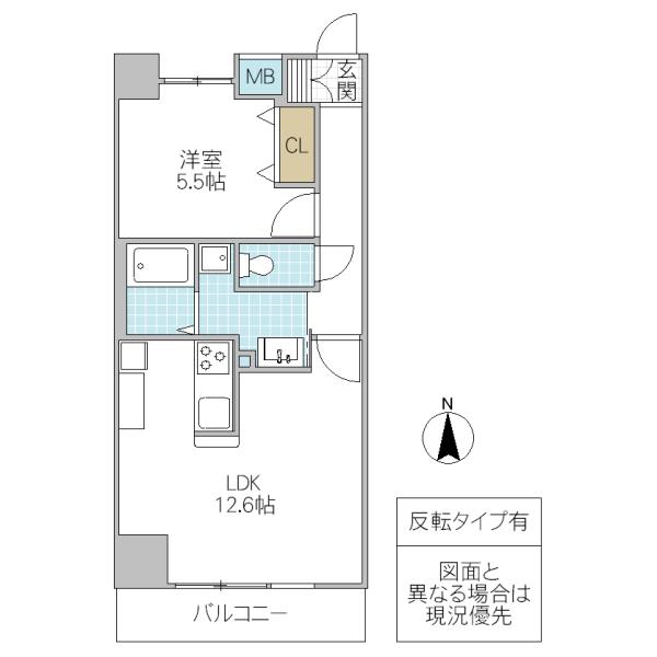 RIO GRANDE(1LDK/6階)の間取り写真