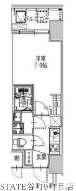 S-RESIDENCE難波大国町TRES(1K/12階)の間取り写真