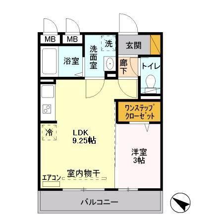 シャルムマリー(1LDK/2階)の間取り写真