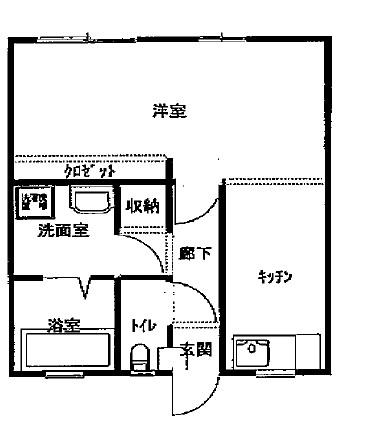 三宅アパート(ワンルーム/2階)の間取り写真