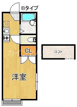 レオパレス泉佐野(1K/1階)の間取り写真