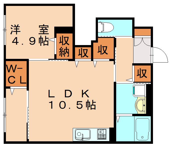 フォルモーサヒルズ(1LDK/1階)の間取り写真