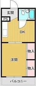ホワイトキャッスル2(1DK/1階)の間取り写真