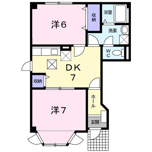クレールみゆき(2DK/1階)の間取り写真