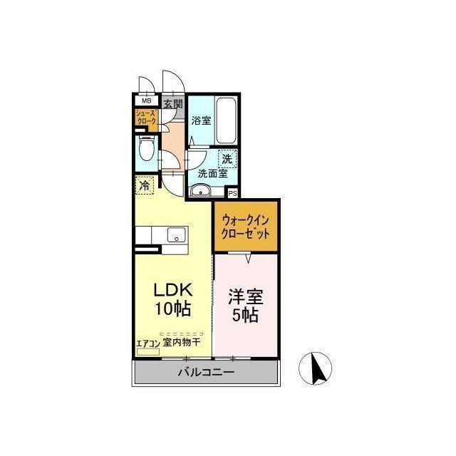 ヴェルブィル(1LDK/2階)の間取り写真