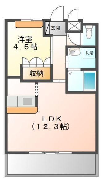 グレイスヴィラ(1LDK/1階)の間取り写真