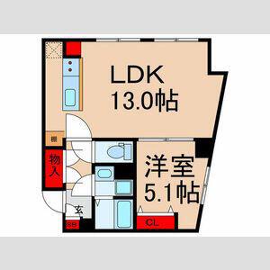 VISTA要町(1LDK/2階)の間取り写真