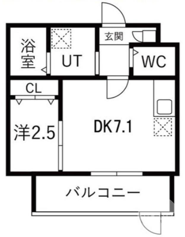 シーエムシス(1DK/1階)の間取り写真