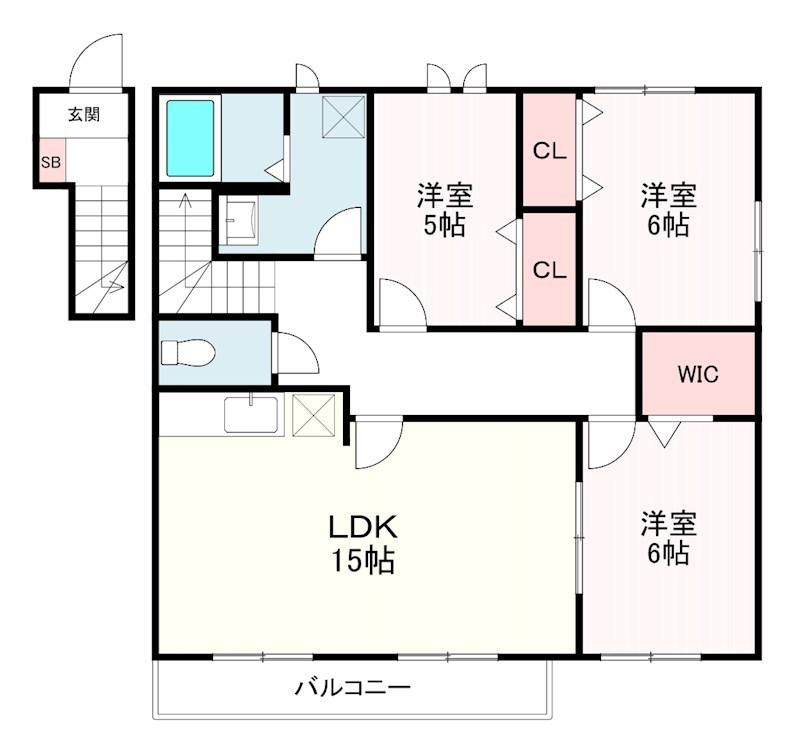 グレイスヴィラ(3LDK/2階)の間取り写真