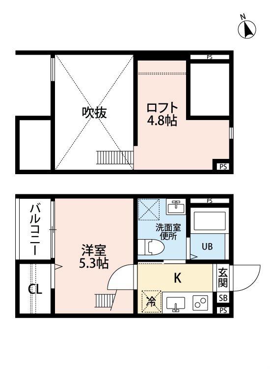 カーサフォルテ辻町 (1K/1階)の間取り写真